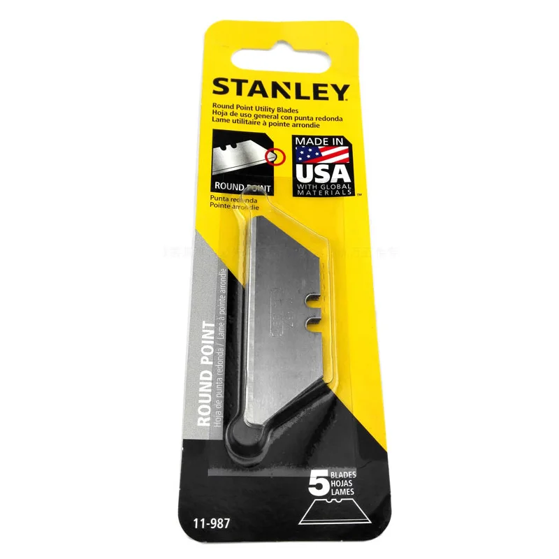 Stanley 5pcs/pack multi function safety round point utility knife blade round-point utility blades cutting replacement