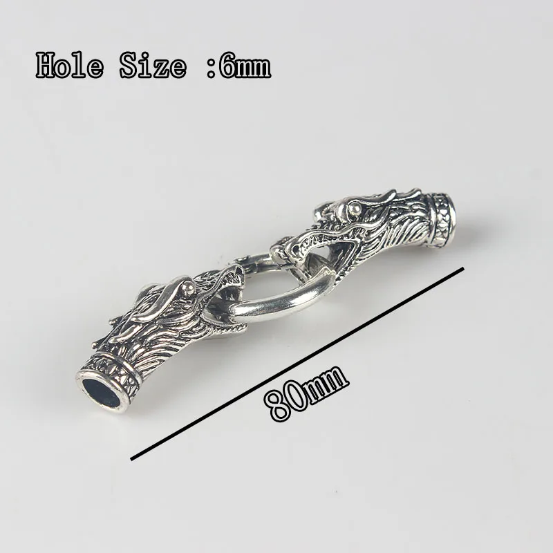 1 Set Skull Dragon Animal Wolf Viking Connector End Cap With Spring Clasp For Round Leather Cord DIY Necklace Jewelry Making