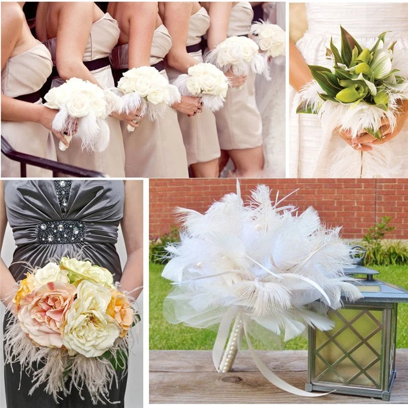 

100 pcs 10-12 inches (25-30cm) beautiful high quality white ostrich feathers wedding decoration