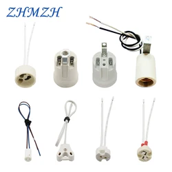 4pcs/lot GU5.3 GU10 Lamp Base MR16 G4 T8 Lamp Holder Wire Connector Adapter E27 E14 Electric Light Ceramic Socket Lampholder