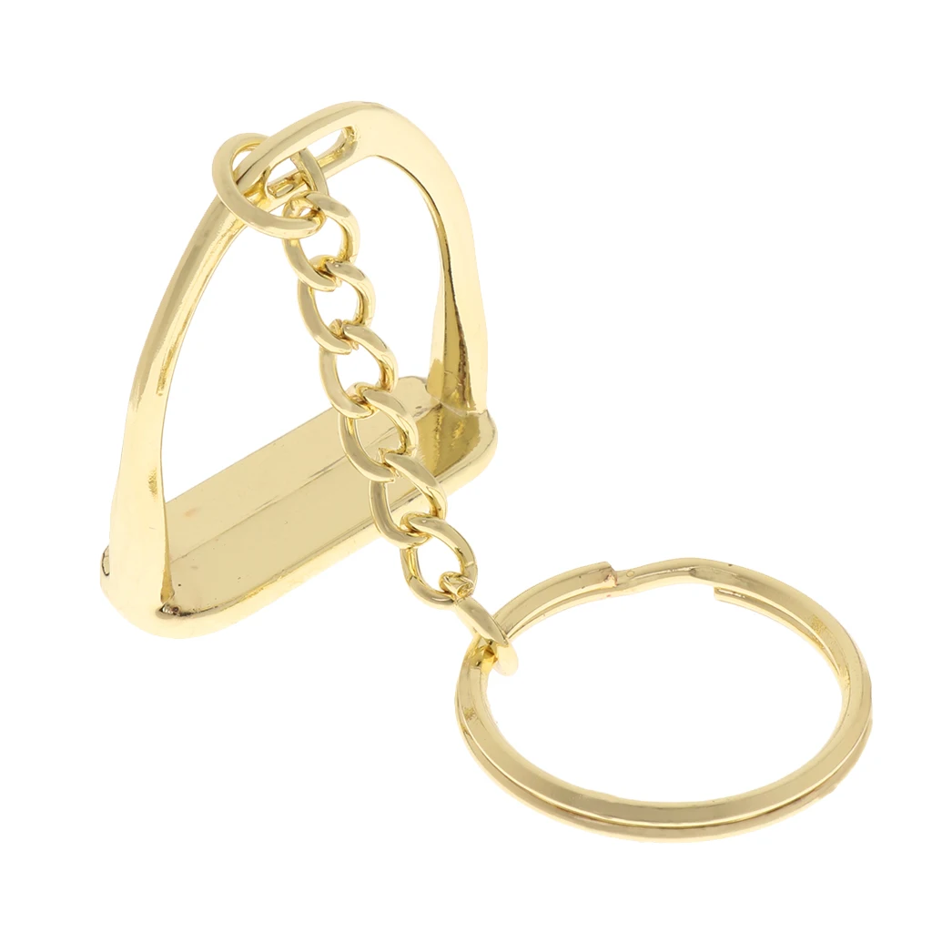 Lightweight Zinc Alloy Equestrian Stirrup Keyring Hanging Ornament Keyfob Keychain for Women Men Business Bag Hand Bag