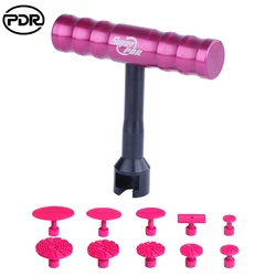 PDR Hand Tools T-shape Puller Set Dent Removal Paintless Dent Repair Tool Accessories 10pcs Glue Tabs Fungus Suction Cup Suckers