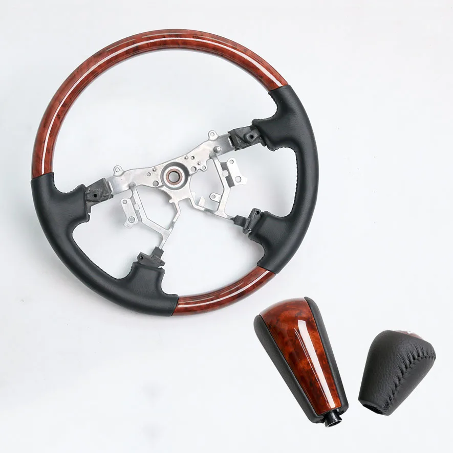 Car Aluminum Leather Steering Wheel Gear Shift Konb For Toyota Land Cruiser Prado FJ150 FJ120 2003-2019 Models