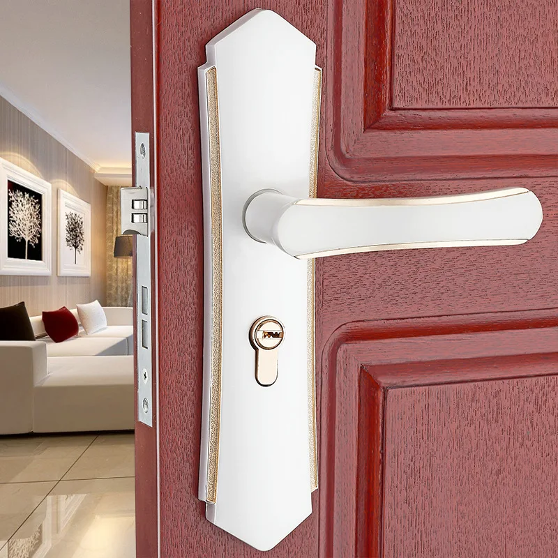 

European interior bedroom door handle lock mechanical door wooden door lock hardware lock