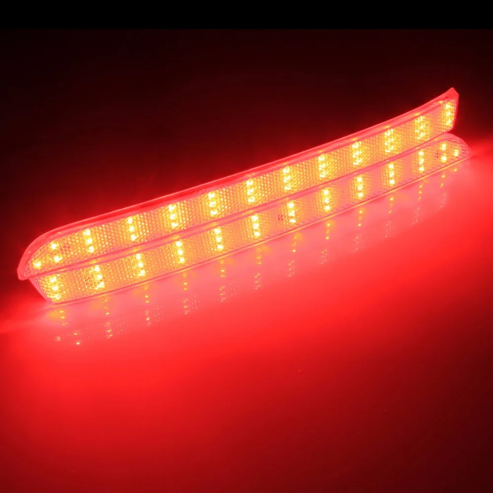 ANGRONG 2x Rear Bumper Reflector LED Tail Brake Light (For: VW 2012)(CA331) For VW Transporter T5 Multivan Caravelle