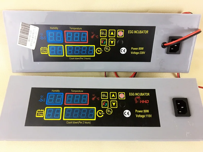 HHD Spare Parts 48 56 96 Digital Automatic Temperature Computer Chicken Egg Incubator Controller Panel 110V 220V Humidity Probe