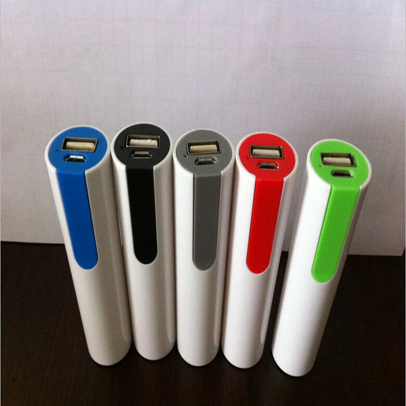 100pcs/lot 2016 New Cylindrical ABS Multicolor Powerbank 2000mah Slim Travel Portable Charger for Any Phone