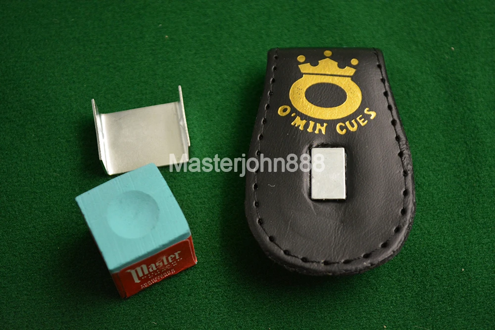 

Pool Billiards Snooker Accessories Leather Magnetic Belt Clip Chalk Holde