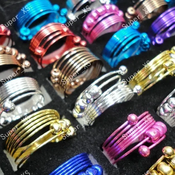 

35Pcs Whole Colorful Iron Spring Alloy Rings For Women Jewelry Bulk Lots LR188