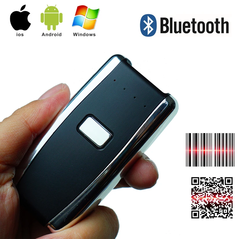 Portable Mini Barcode Scanner USB Wired/Bluetooth/ 2.4G Wireless 1D 2D Scanner QR PDF417 EAN13 Data Matrix Bar code Reader