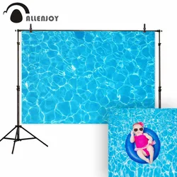 Allenjoy Backgrounds for Photography Studio Sea Blue Rippling Pool Water Summer Hot Backdrop Professional Newborn Photocall