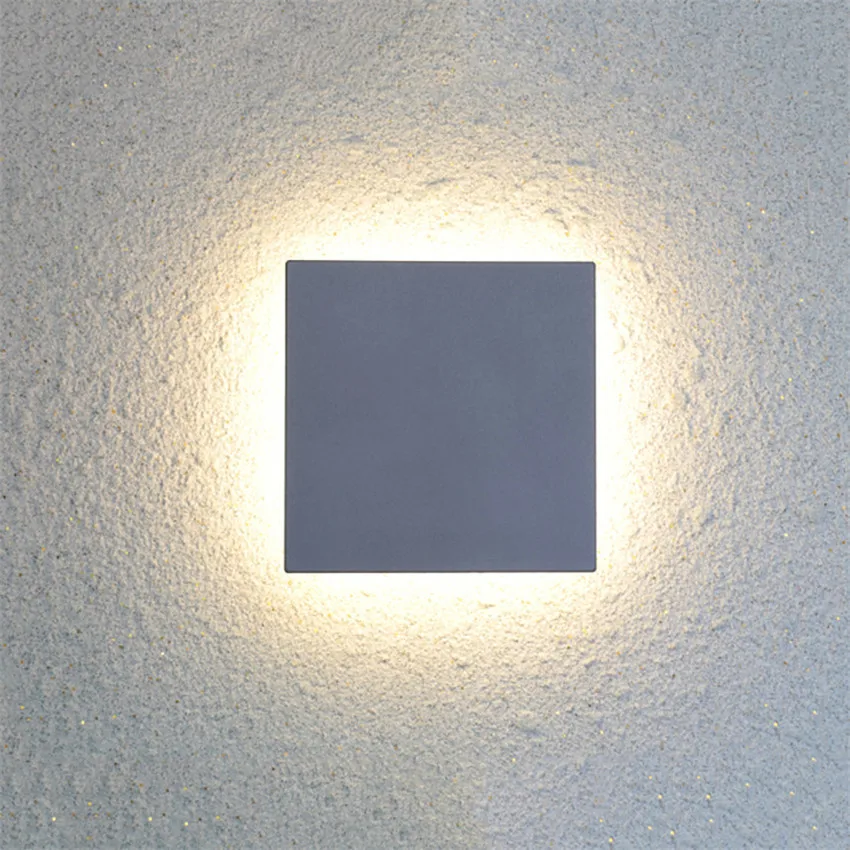 LED Outdoor Waterproof Wall Light Square LED Garden Wall Lamp Aisle Light Exterior Wall Balcony Corridor Aluminum Lighting NR21