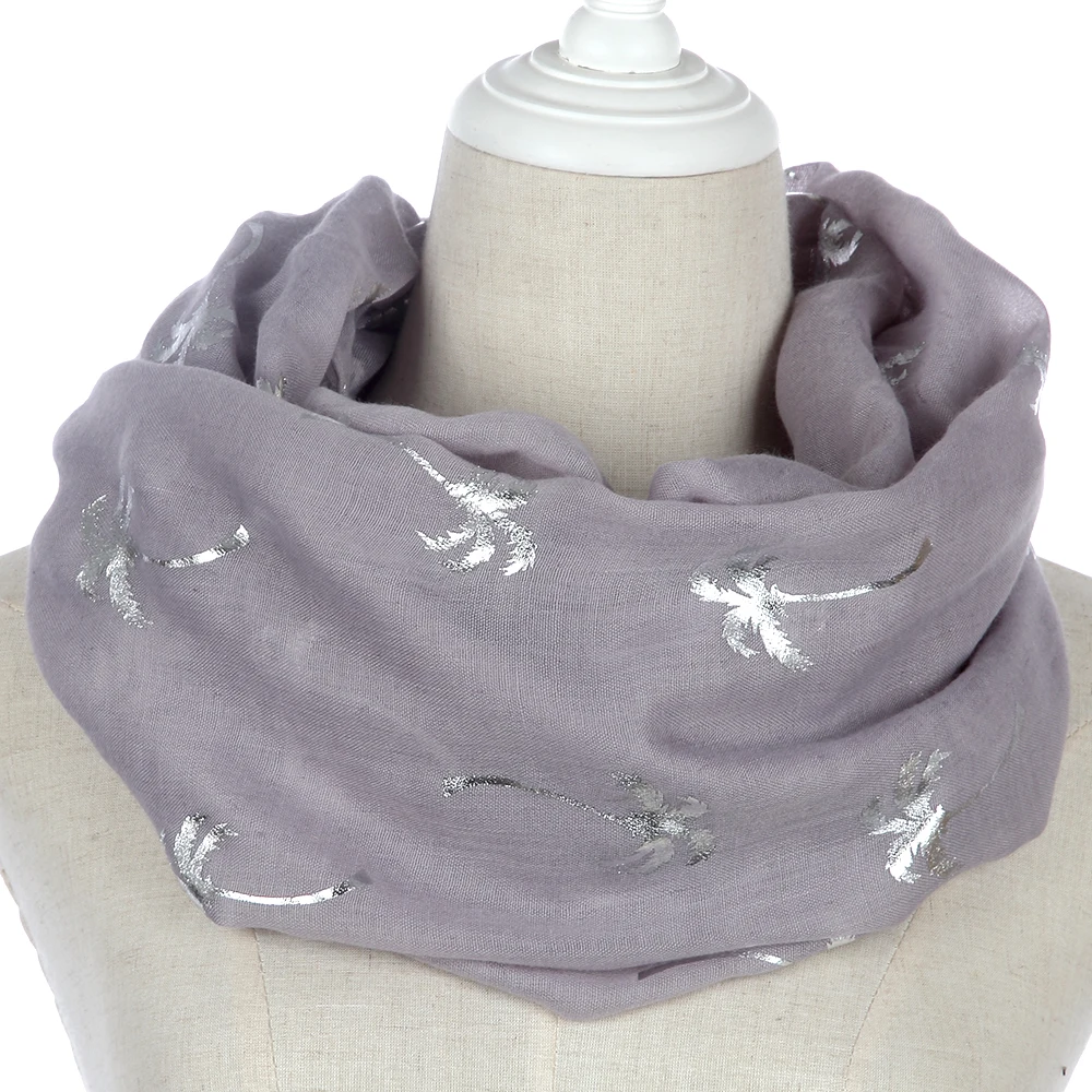 FOXMOTHER  New Spring Summer White Grey Navy Coconut Tree Shiny Silver Foil Scarf Glitter For Womens