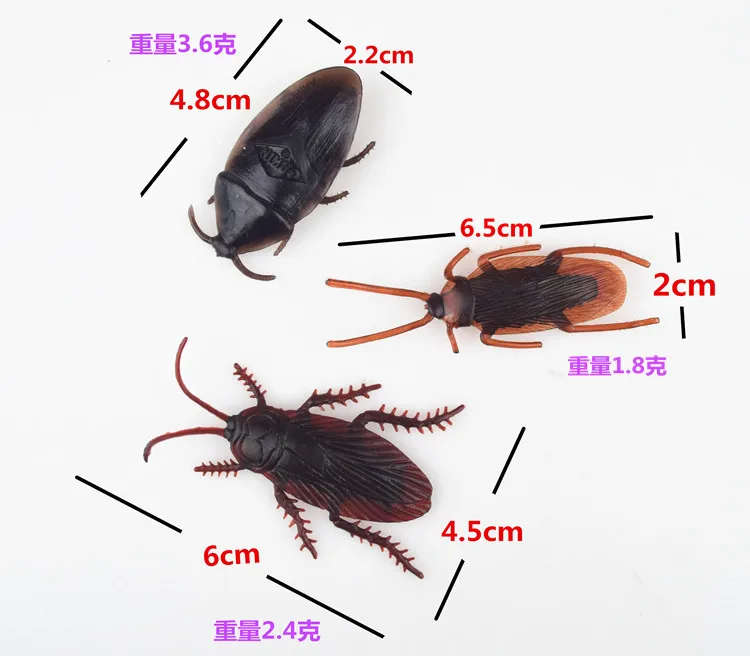 10pcs New scary toy Prank Funny Joke Toys Lifelike Model Simulation Fake Rubber Cockroach Cock Roach Bug Roaches Toy