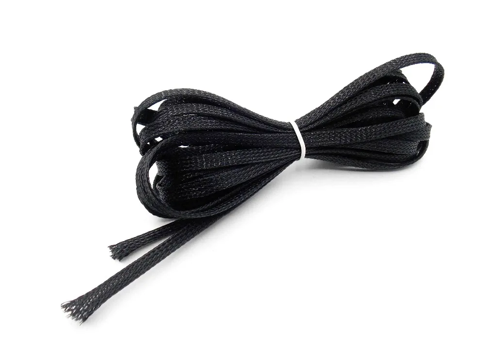 10m 8mm Dia General Wire Protection Black PET Nylon Braided Cable Sleeve driver board