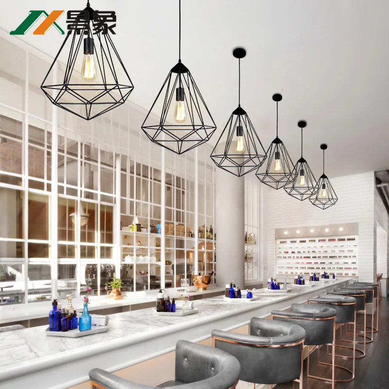 Simple, modern restaurant chandelier, American retro chandelier, single clothing stores, cafes, bars, iron lamps