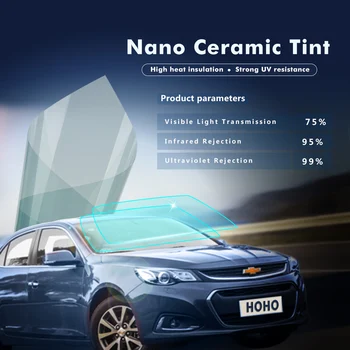 Sunice 0.5x4m Light Blue Auto Car Home Window Tint Film 2mil 75% VLT 99% UV Nano Ceramic Solar Tint Anti-UV Heat Reduce Car Foil