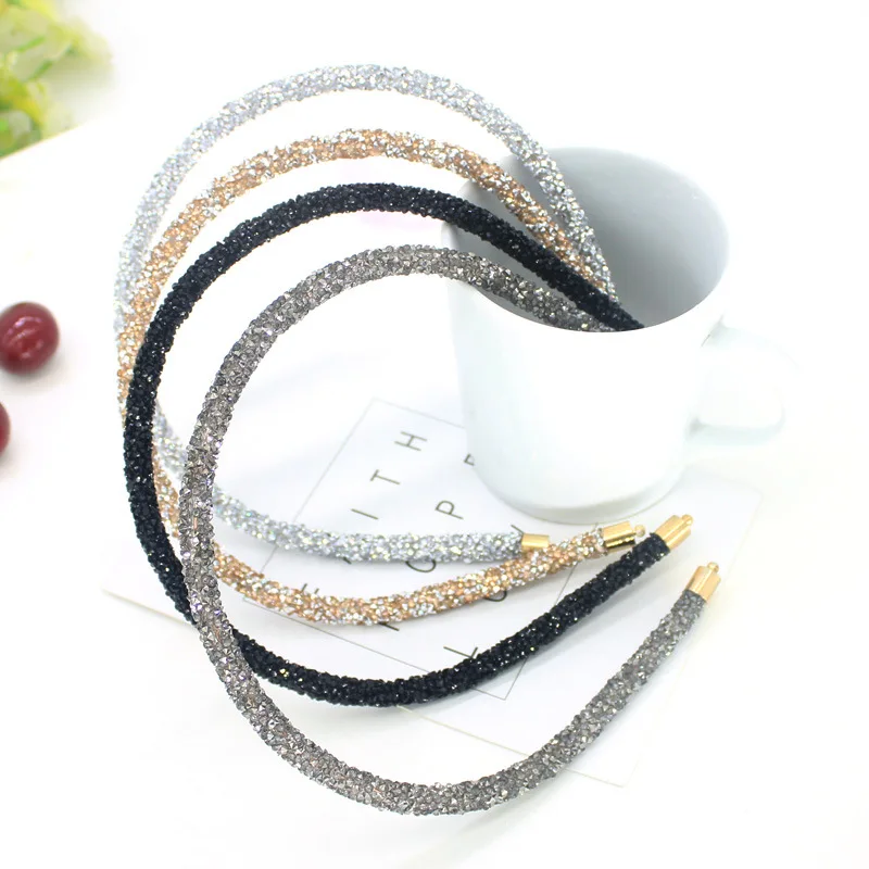 Girls Shiny Luxury Rhinestone Hair Band High Quality Diamond Hair Hoop Accessories for Women Crystal Headbands Ornaments pj-984