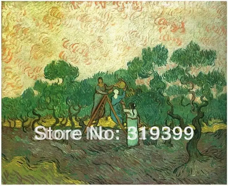 

100% ручная работа, репродукция картины маслом Винсента Ван Гога на льняном холсте, сбор оливкового цвета, музейное качество, бесплатная доставка,