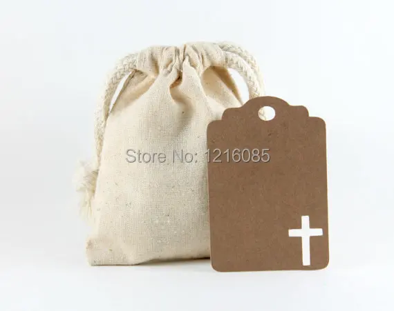 

Blank Kraft Baptism gift Tags,Thank You Tags for Confirmation, Christening Favor Tags