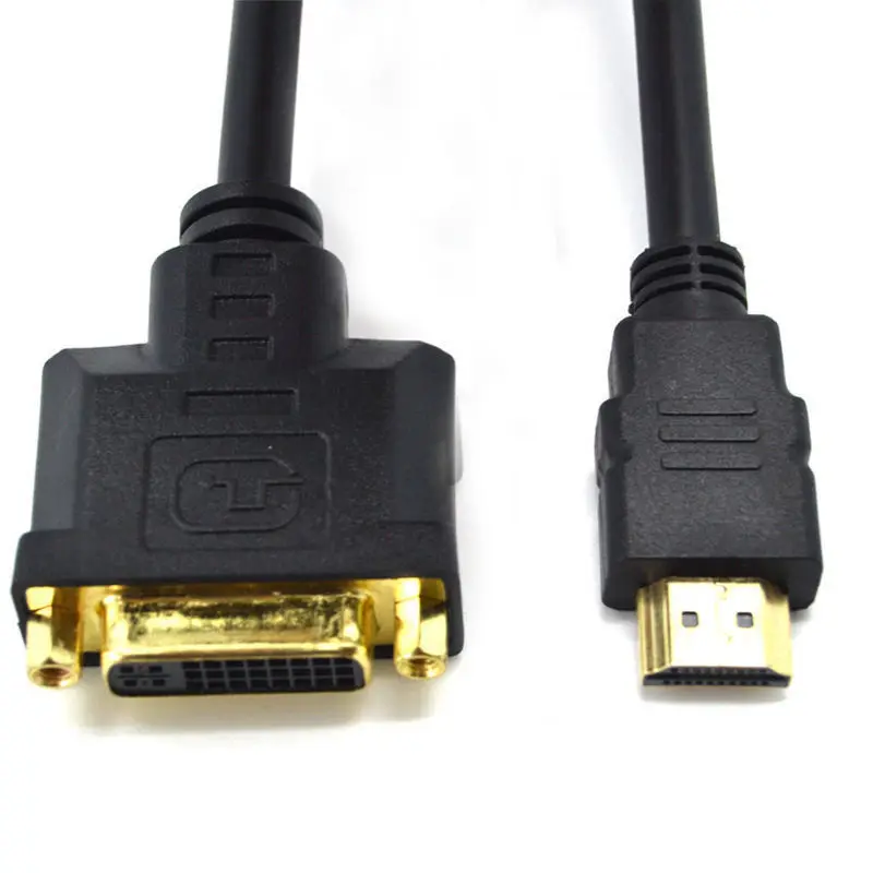 30CM HDMI-compatible  Male to DVI-I 24+5 Female M/F Cable Video Adapter Cord For HDTV LCD DVD PC