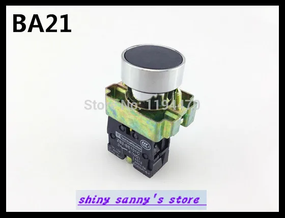 1Pcs BA21 XB2-BA21 Black Self-reset Momentary Flush Pushbutton 1 N/O Flat Push Button Switch Brand New