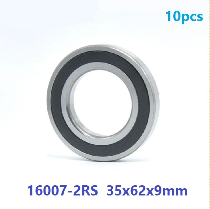 

10pcs/lot bearing 16007RS 16007-2RS 16007 RS 2RS double shielded 35x62x9 mm Deep Groove Ball bearing 35*62*9mm