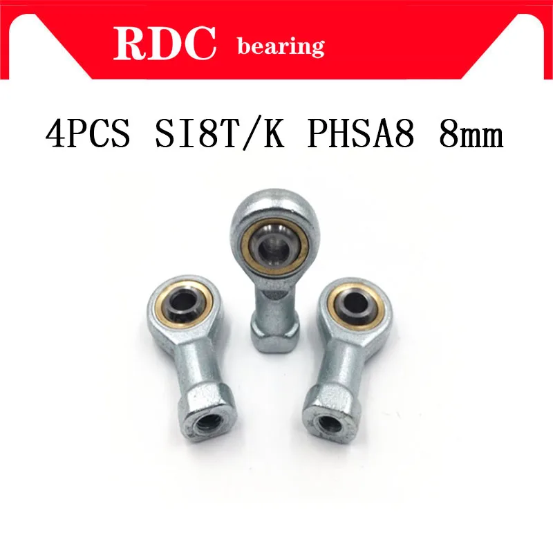 

4pcs SI8T/K PHSA8 8mm High quality right hand female thread metric rod end joint bearing M8*1.25mm SI8 TK shalft power tool auto