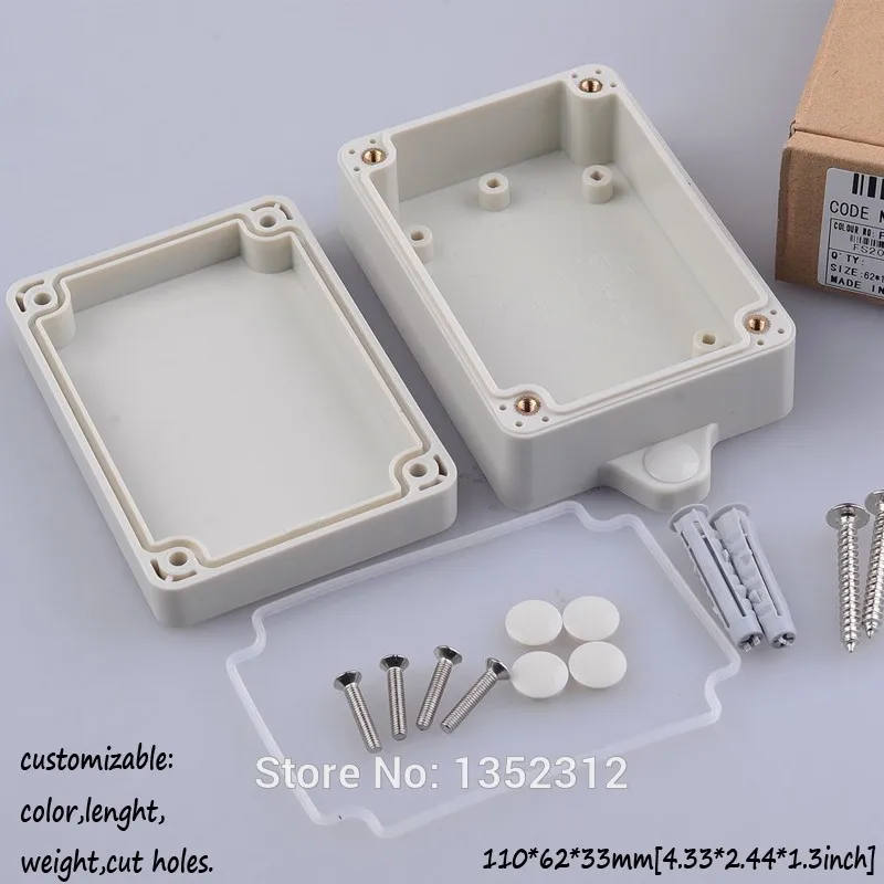 Free shipping one pcs 110*62*33mm wall-mounted plastic waterproof enclosure junction box for electronic housing DIY project box