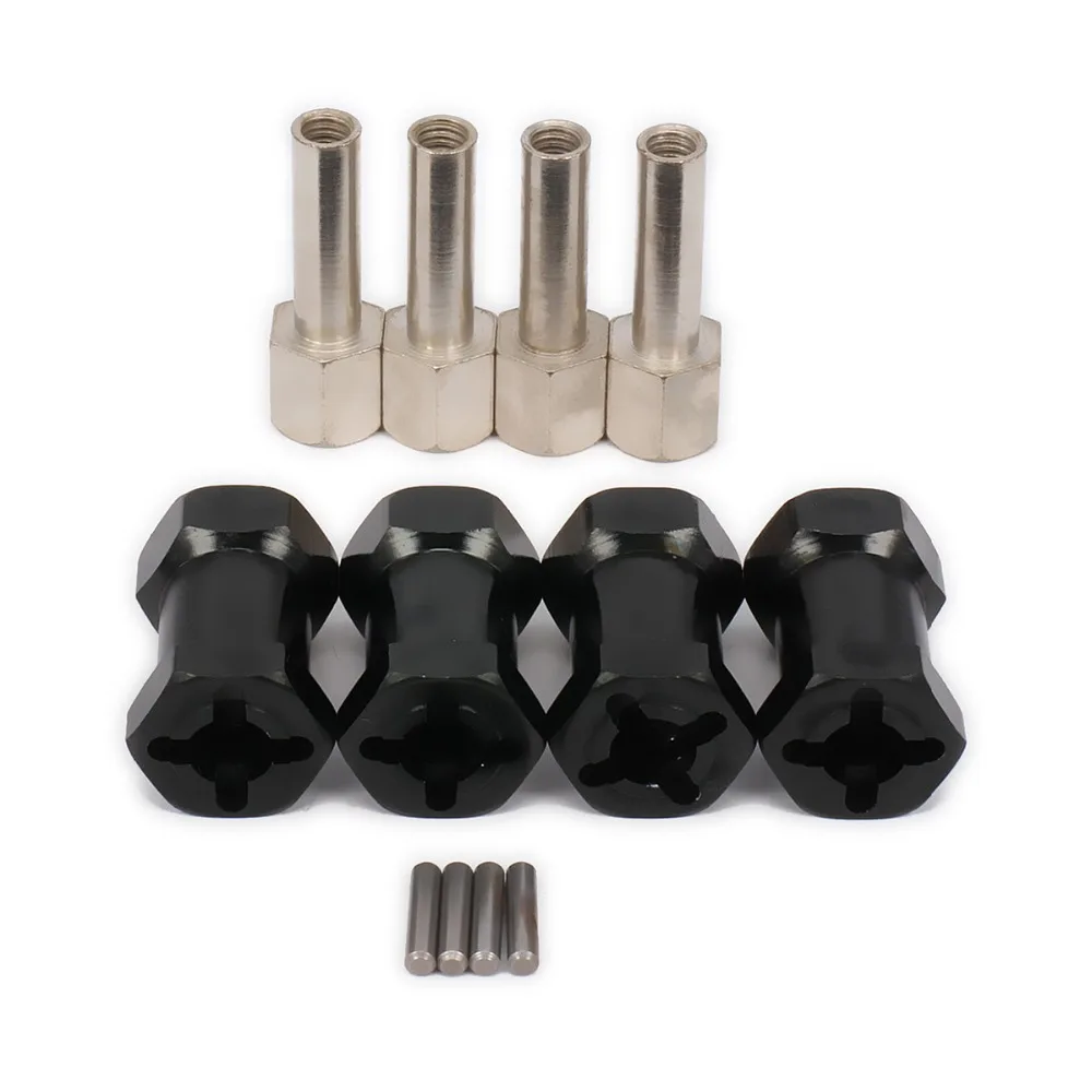 Wheel Hex Hub 4PCS 12mm To 20mm Extension Adaptor Longer Combiner Coupler 1/10 RC Crawler Axial SCX10 CC01 Jeep Wrangler RCAWD