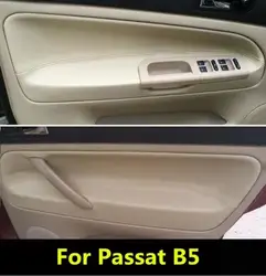 Microfiber Front / Rear Door Panel Armrest Leather Cover Protective Trim For Volkswagen Passat B5 Car Interior