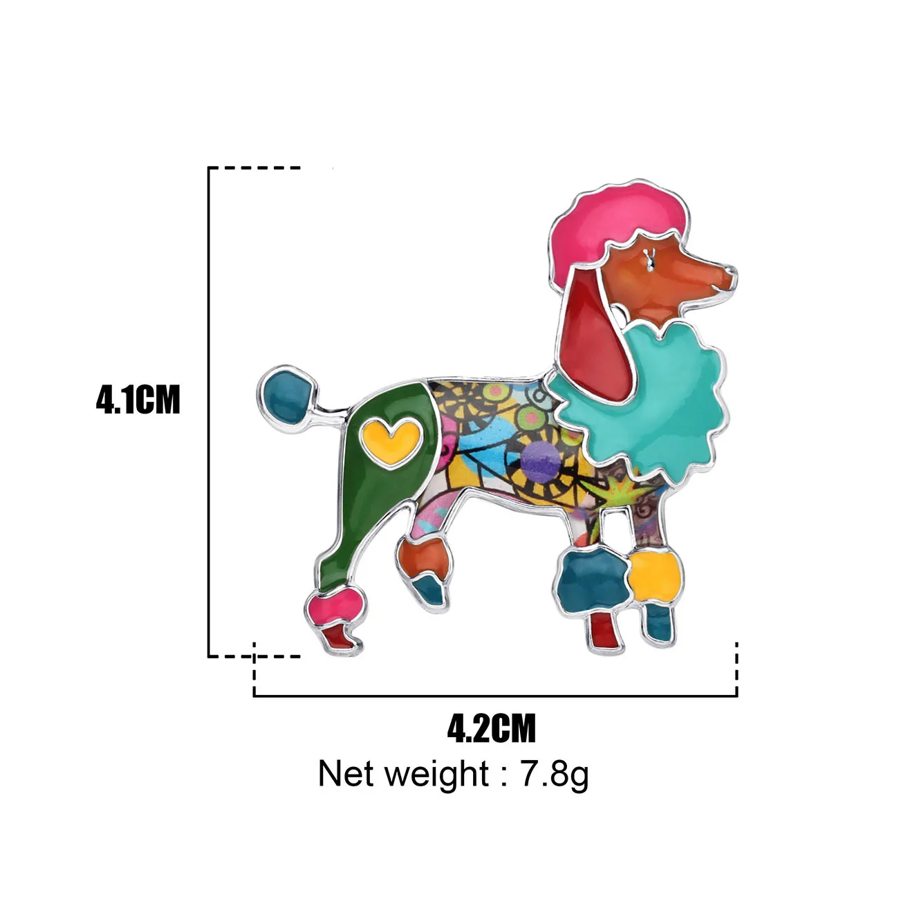 WEVENI Enamel Alloy Cartoon Poodle Dog Brooches Clothes Scarf Decoration Jewelry Pin Gift For Women Girls Animal Pet Accessories