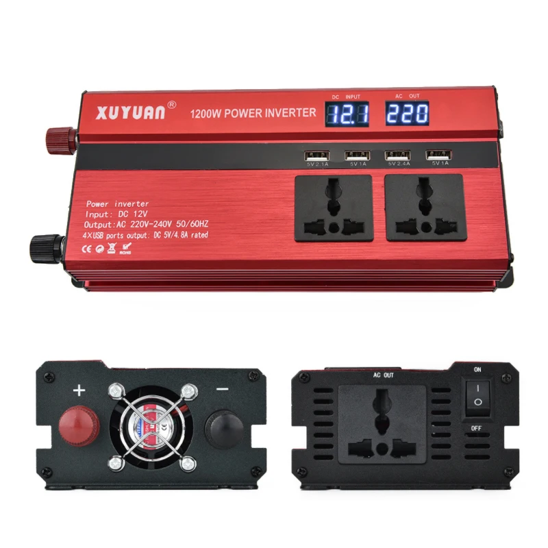 

Inverter, 12v/24v to 220v2000w, with USB display converter