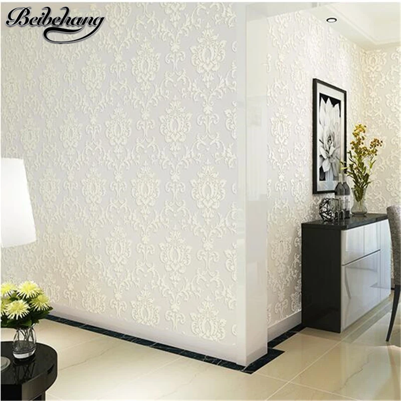 beibehang European-style pressure wallpaper 3d solid thick non-woven wallpaper bedroom living room TV background wallpaper