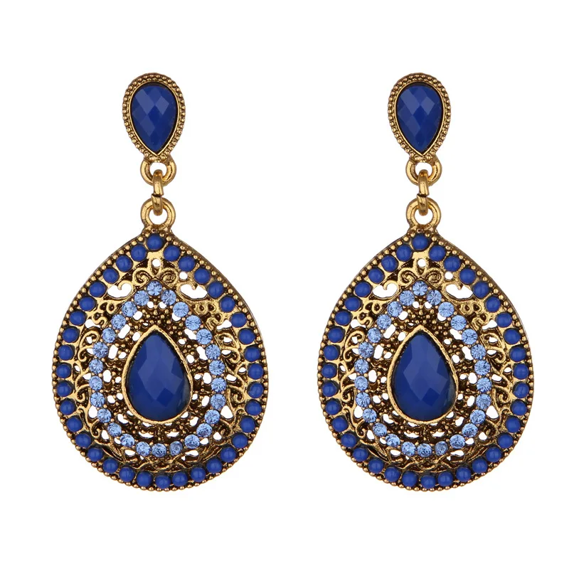 New Personality Retro Bohemian Rhinestone Bead Drop Earrings For Women Gift Jewelry Boucles D\'oreilles Pour Les Femmes Oorbellen