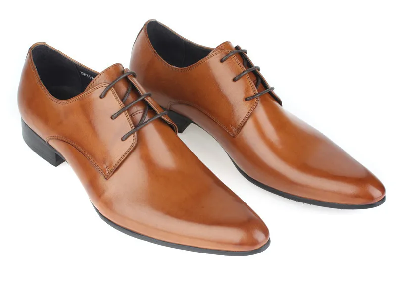 HOT SALE ! Brown Social Shoes Male Wedding Shoes Genuine Leather Business Shoes Male dress shoes image 3