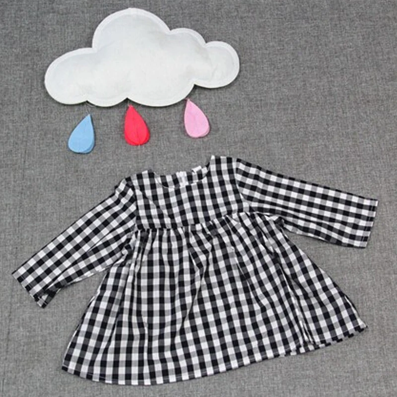 Girls Dresses New 2022 Baby Girls Costume Dress For Girls Long Sleeve Plaid European Vestido Vetement Fille Kids Party Clothing