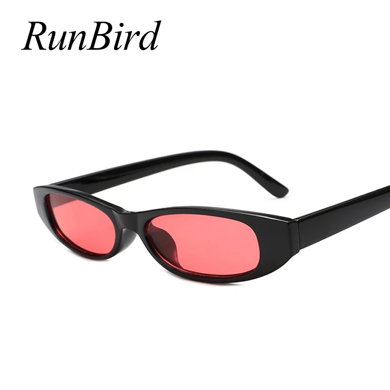 RunBird 2018 Small Triangle Cat Eye Sunglasses Sexy Women Leopard Cateye Frame Skinny Narrow Retro Sun Glasses Slim Shades 1370R