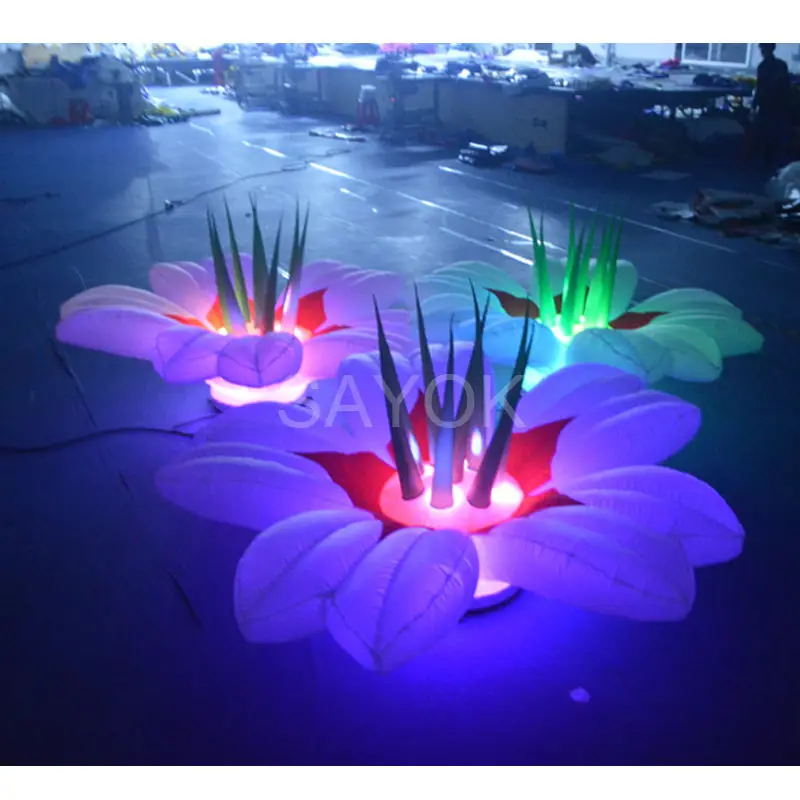 

Hot sale inflatable flower with led light dia1.5m(5ft) inflatable for wedding party or stage decoration free shipping sale