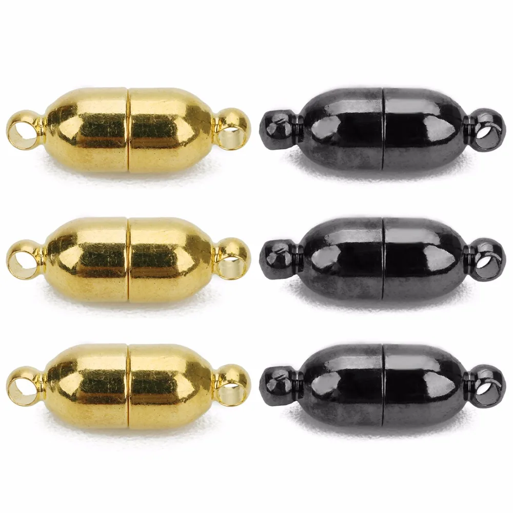 5pcs/bag 6mm Gold Color /Gun Black Bullet Magnetic Clasps for Bracelet Connectors For DIY Jewelry Findings Making Materials