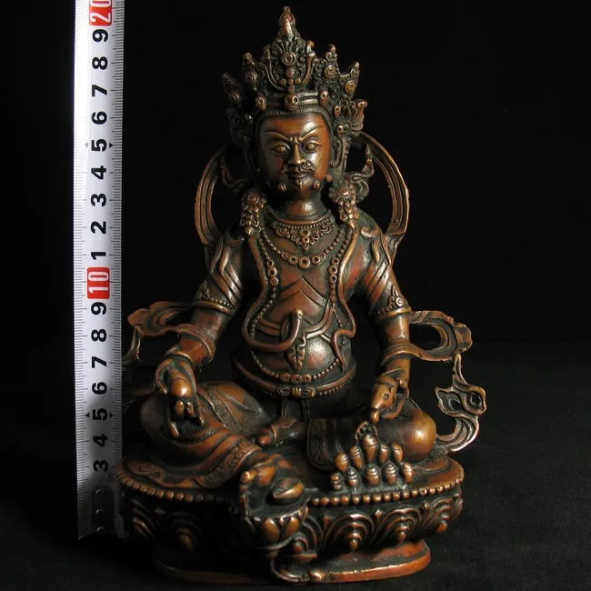 Free shipping Tibetan Buddhism Bronze Yellow Jambhala Buddha Statue 8.3