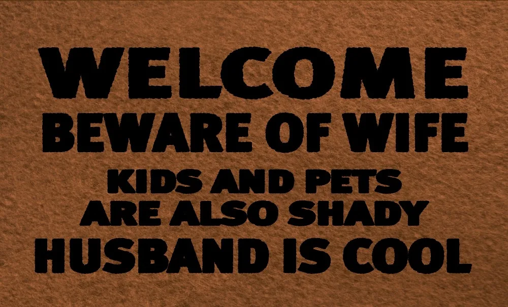 

Doormat -Beware of Wife Kids and Pets are Also Shady Husband is Cool Entrance Floor Mat Door Mat Non-Slip rubber Doormat