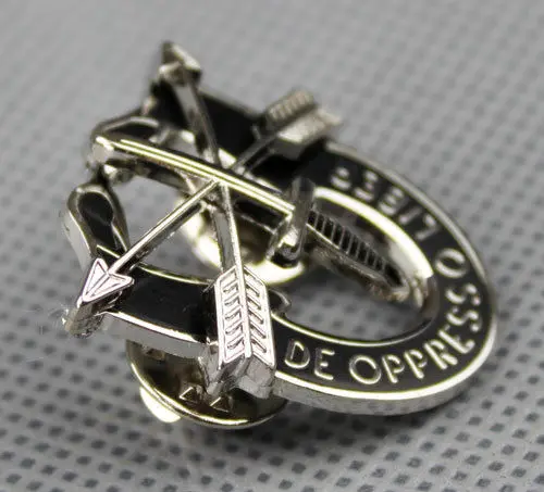 US SPECIAL FORCES SF HAT MOTTO METAL BADGE DE OPPRESSO LIBE PIN