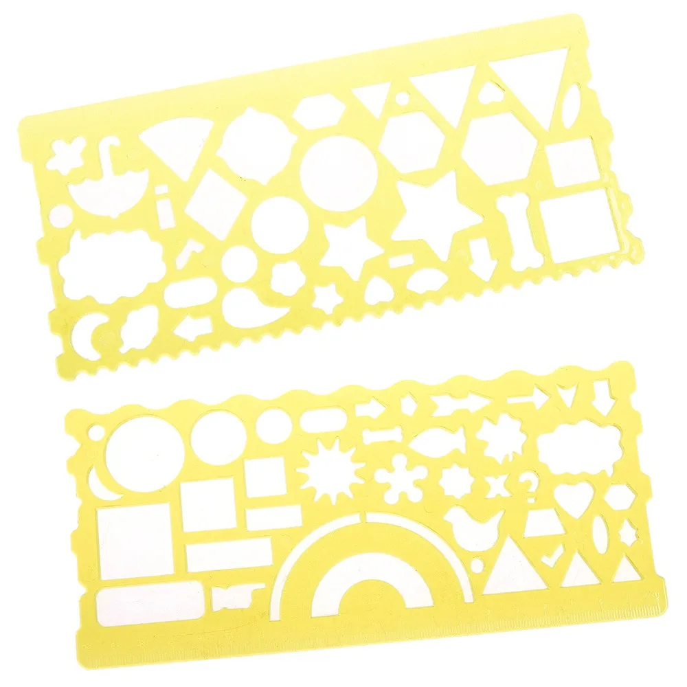 XRHYY Set di 2 Colore di Radom Plastica Triangolo Cerchio Geometrico Modello di Disegno Righello