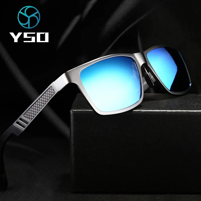 

YSO Aluminium Meg Sunglasses Men Luxury Brand Polarized UV400 Protection Glasses For Driving Blue Lens Sunglasses For Men 6560