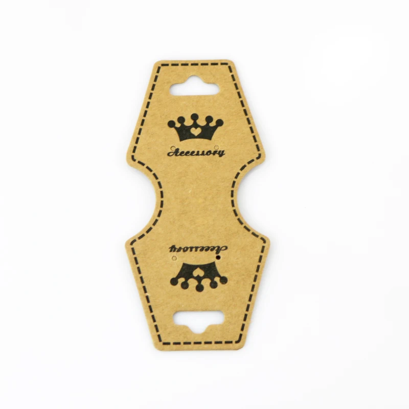 200 pieces Paper Display Card, Brown, Used For Necklace, Bracelet and Mobile Pendant, About 9.6cm long, 4.5cm wide Customize