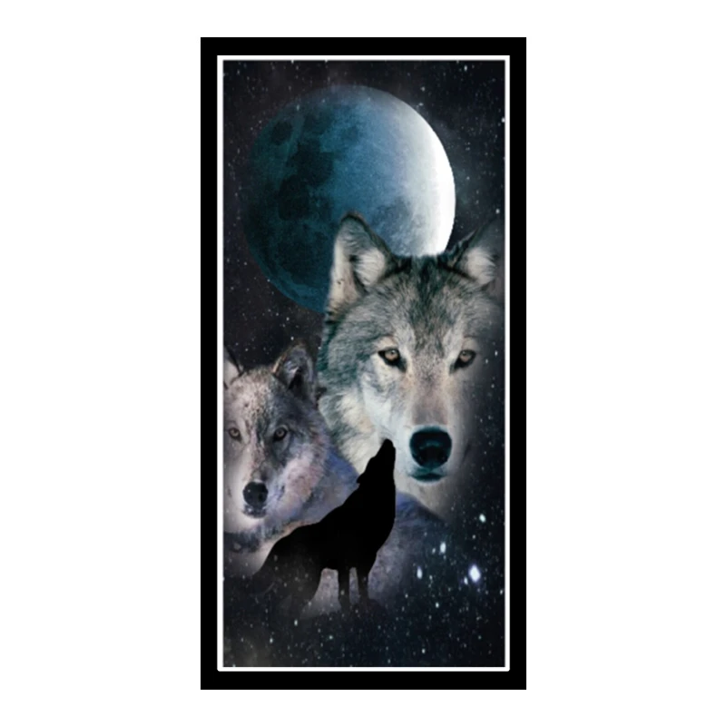 

New Cool Night Wolves Wolf Beach Shower Towel Modern Men Wild Animal Wolf Train Swimming Pool Towels Daddy Father Birthday Gifts