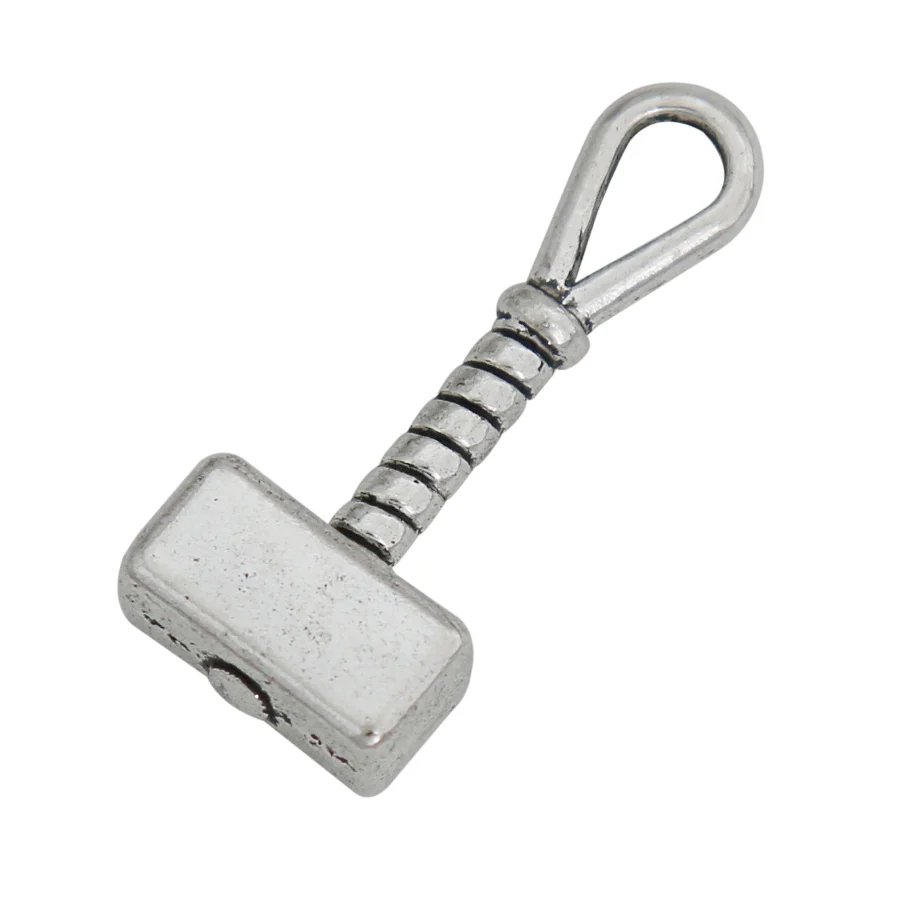 

RAINXTAR Fashion Tibet Silver Color Alloy Hammer Myth Charms 10*23mm 20pcs AAC701