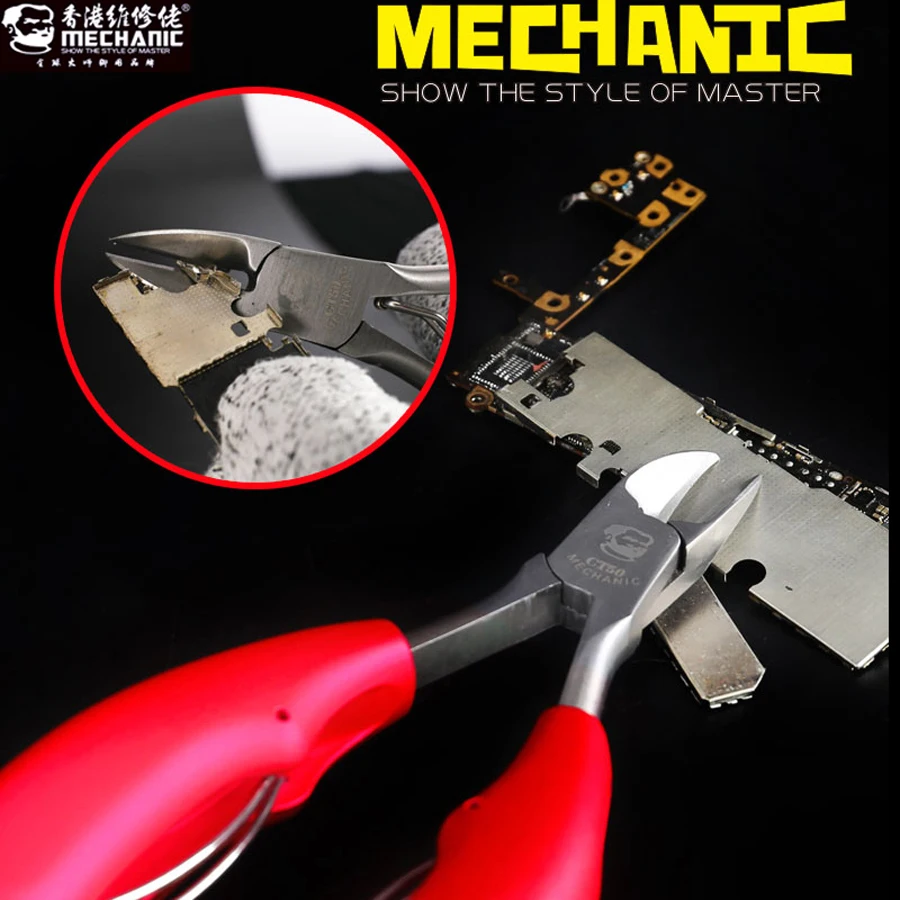 MECHANIC CT50 Double Spring Oblique Mouth Pliers for Mobile Phone Motherboard Shielding Cover Special Cutting Diagonal Pliers