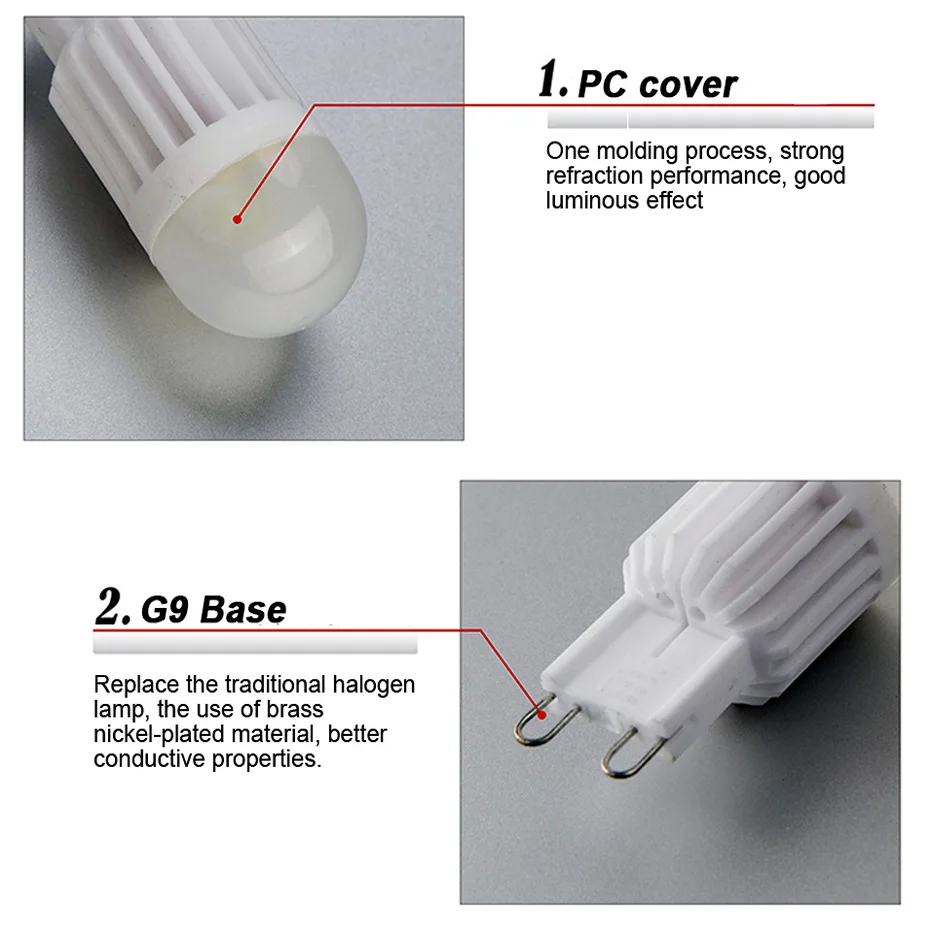 10pcs Super Bright G9 LED Lamp 220V 3.5W COB Ceramic bulb for Chandelier lighting Ceiling Lights replace 25W halogen light